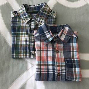 Carter's green & pink plaid shirt set - 3T